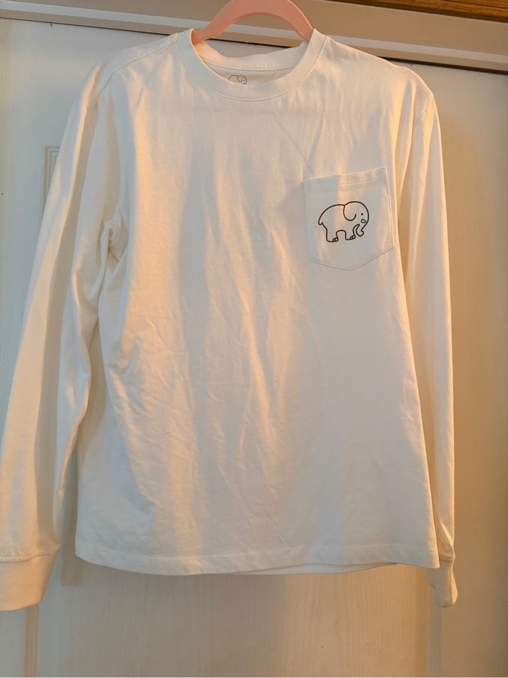 Ivory Ella White Long Sleeve Pocket Tee